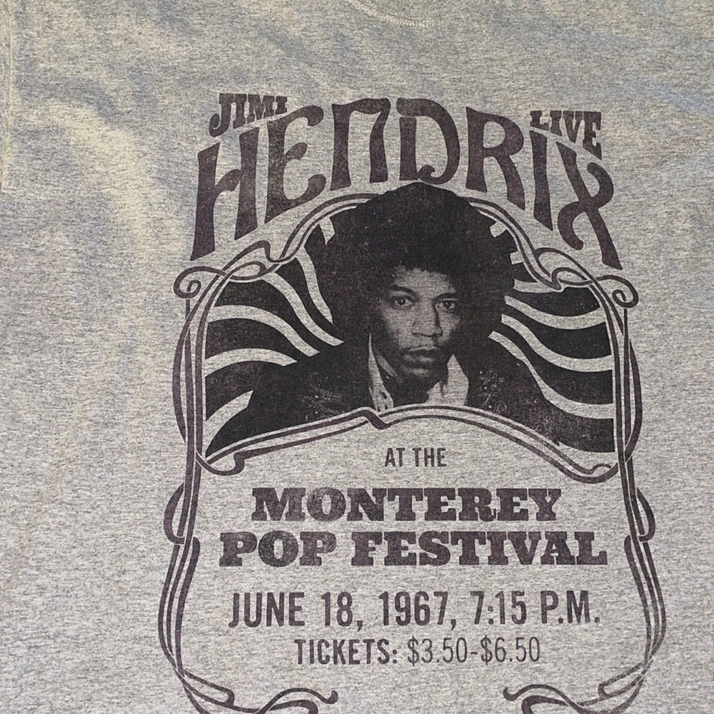 NWOT💥Jimmy Hendrix Vintage Monterey Pop Festival T-shirt Sz. XXL